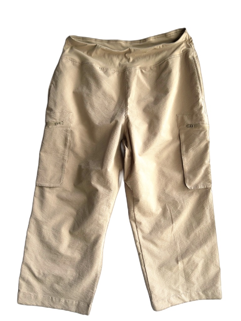 Beige Cargo Stretch Pants